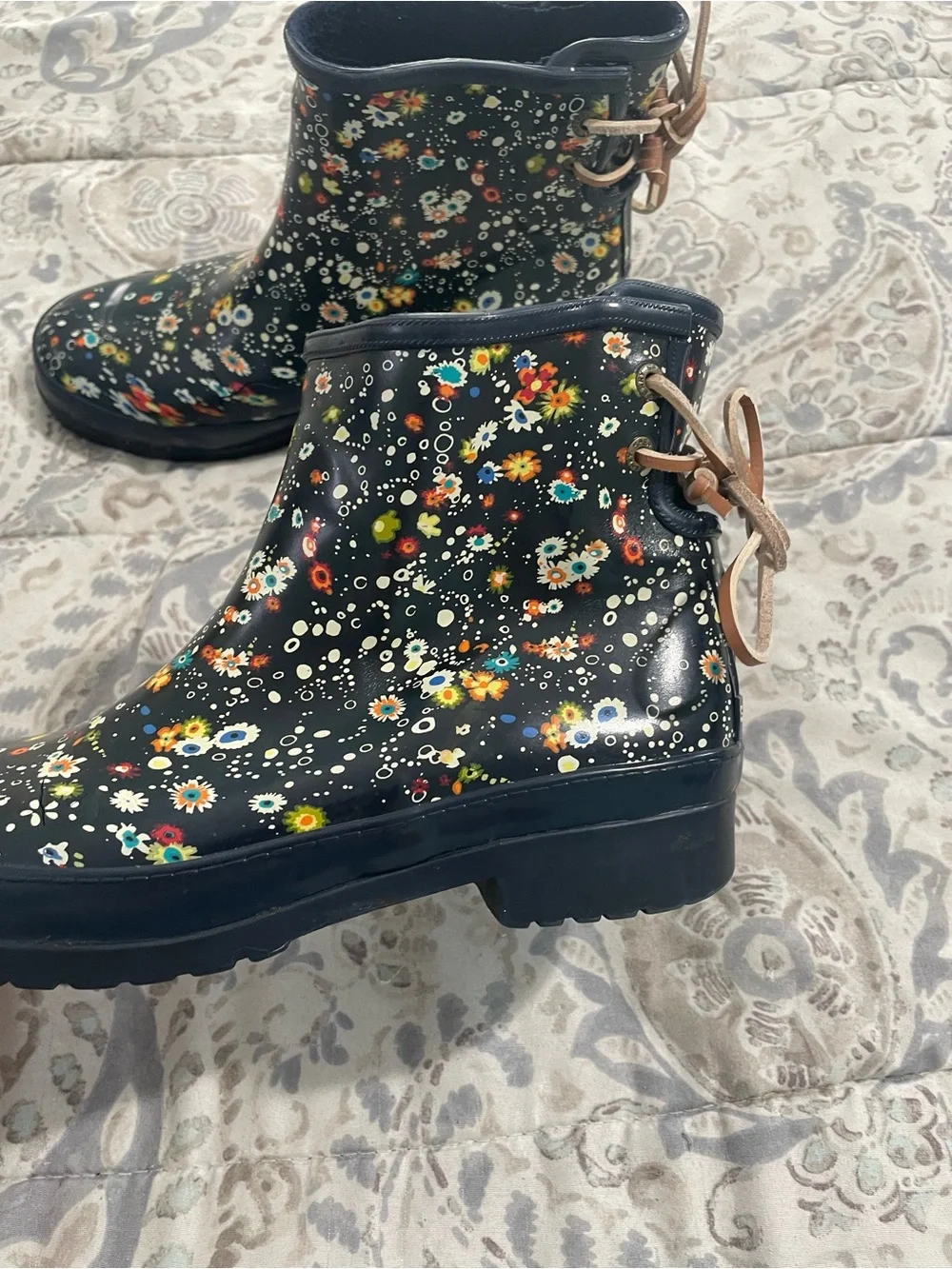 Sperry Floral Boots *Please Read Description*
